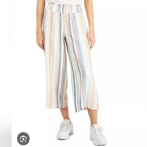 5 For $25✨️ Indigo Rein Womens Size Medium White Striped Rainbow Linen Pants